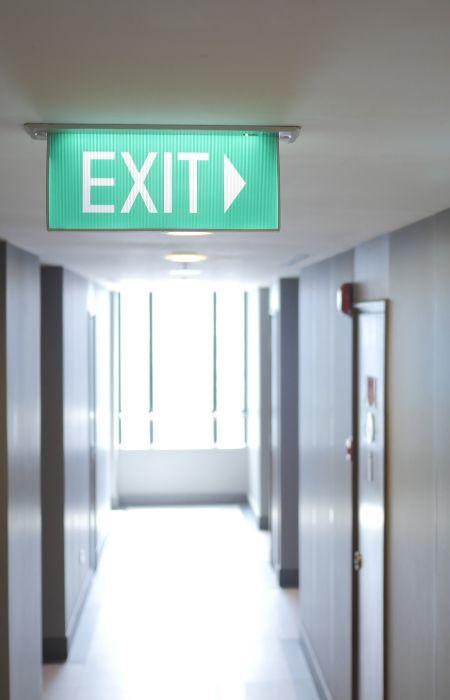 Illuminated exit sign and emergency egress lighting.
